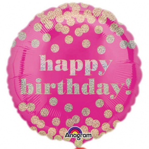 Folieballon Happy Birthday dotty (43cm)